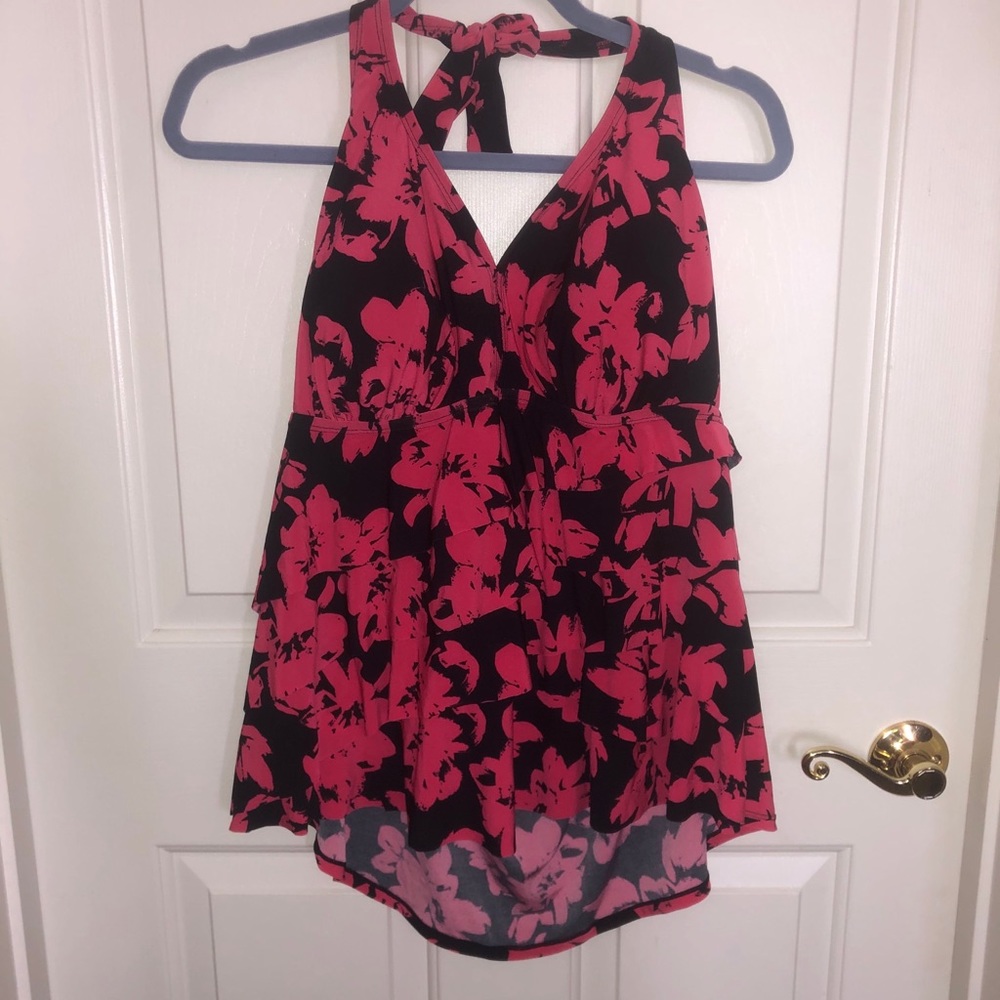 Ruffle halter tankini